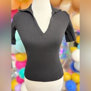 Cotton Citizen Ibiza Short Sleeve Polo – Black – XS – NEW – MSRP $105